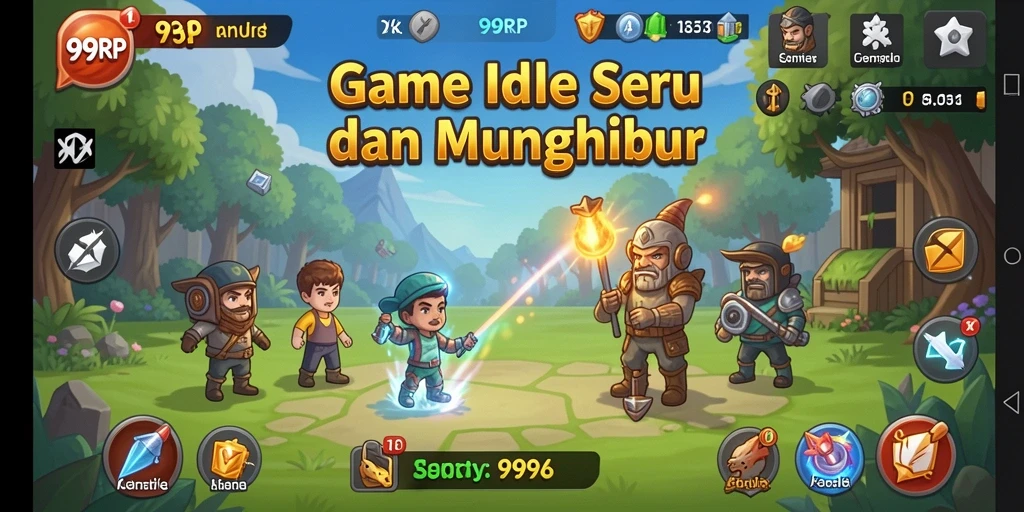 Tangkapan layar utama menunjukkan gameplay santai dan seru dari 99RP.