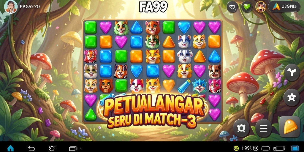 Gameplay seru dan menantang di FA99 dengan level Match-3.