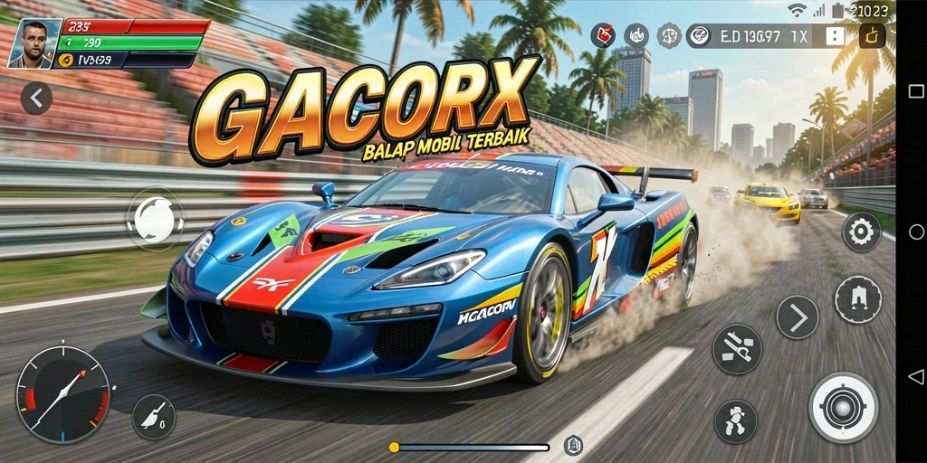 Gameplay memukau balap mobil yang penuh aksi.