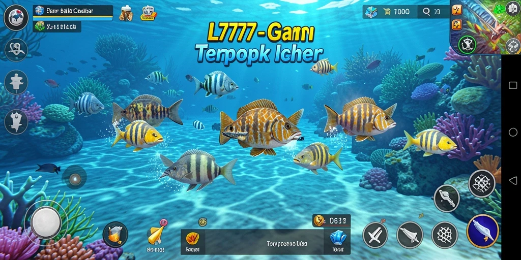 Tangkapan layar L777 menampilkan aksi menembak ikan yang seru.