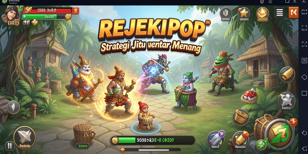 Penampilan gameplay seru dari REJEKIPOP dengan strategi cerdas.