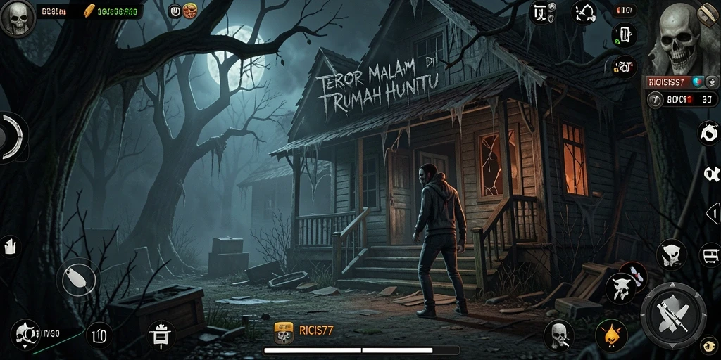 Screenshot gameplay RICIS77 yang menampilkan ketegangan dan suasana mencekam.
