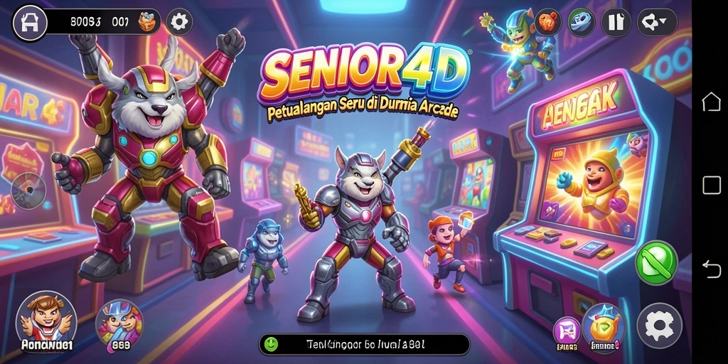 Tangkapan layar tombol permainan SENIOR4D dengan visual yang menarik.