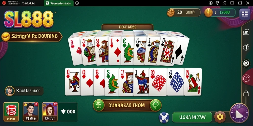 Tampilan gameplay seru dari SL888 yang menampilkan permainan Domino.