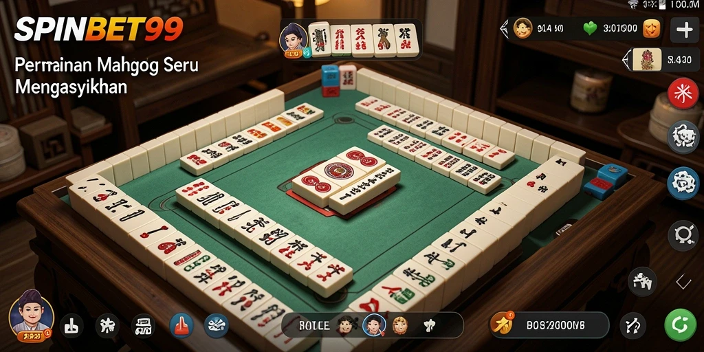 Tampilan gameplay SPINBET99 dengan grafik Mahjong yang menarik.