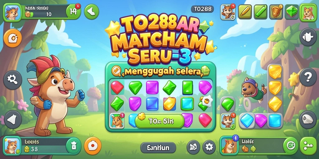 Gameplay seru TO288 dengan elemen Match-3 yang menarik.