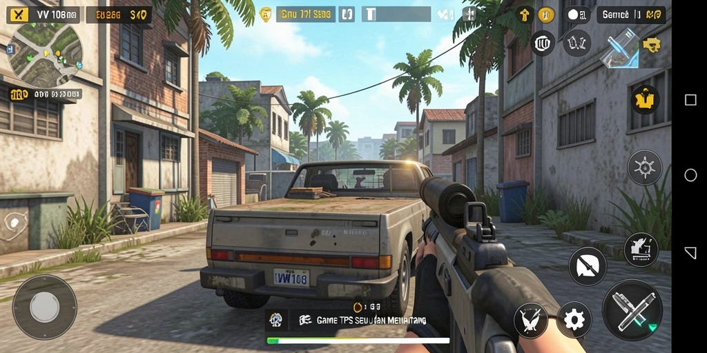 Tampilan seru dari gameplay VW108 dalam pertempuran intens.